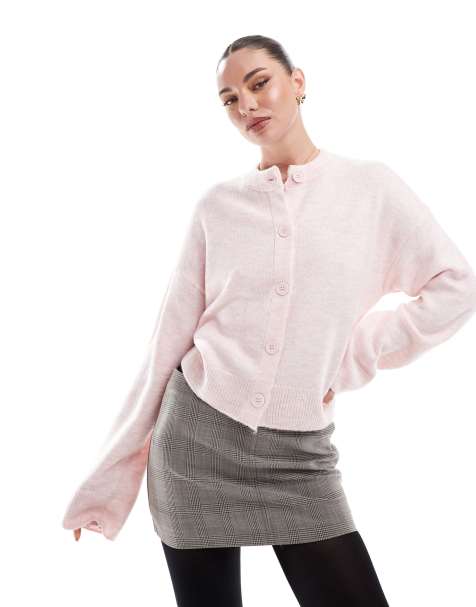 ASOS DESIGN – Różowy kardigan z okrągłym dekoltem - view 1