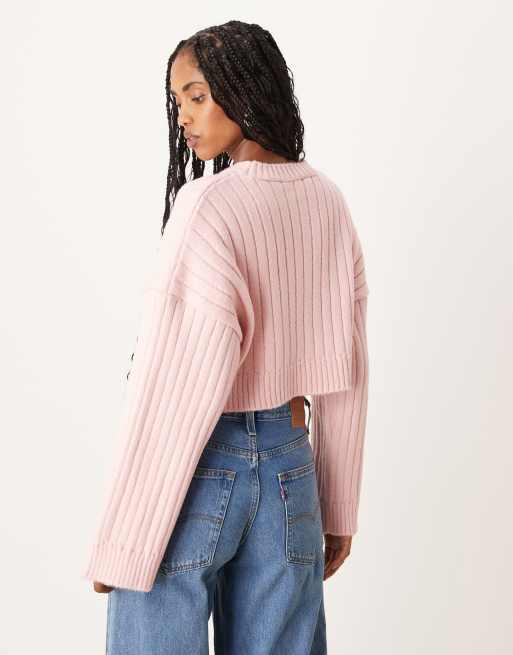 ASOS DESIGN – Różowy sweter o krótkim fasonie, 4 z 4