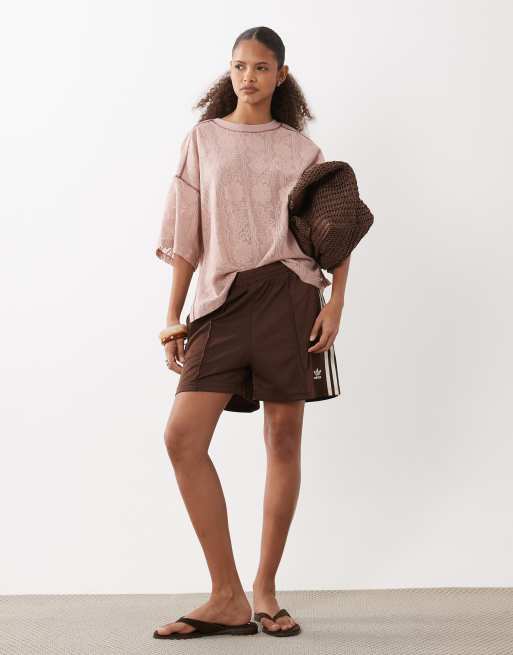 ASOS DESIGN – Różowy szydełkowany T-shirt oversize z dżerseju, 2 z 4