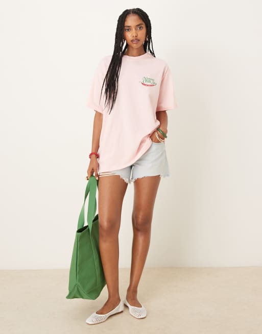 ASOS DESIGN – Różowy T-shirt oversize z grafiką z papryczkami chilli, 2 z 4