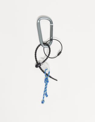 ASOS DESIGN ASOS DESIGN rubber zip tie carabiner jeans clip in silver tone