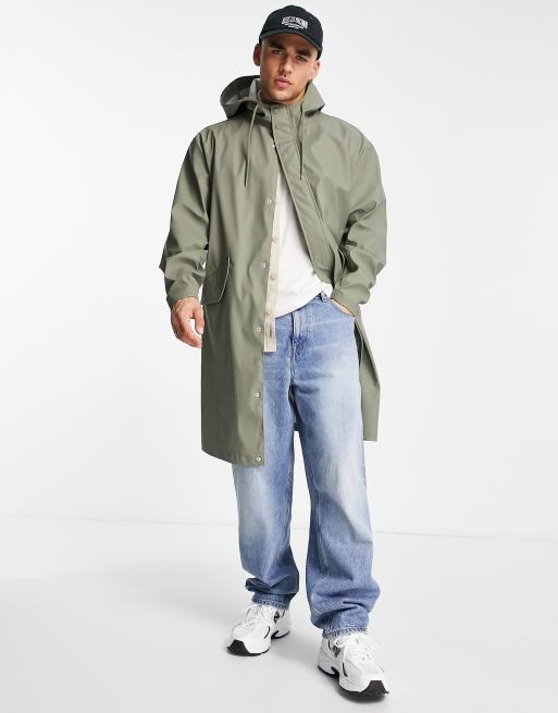 ASOS DESIGN - Rubberen regenjack in bruin