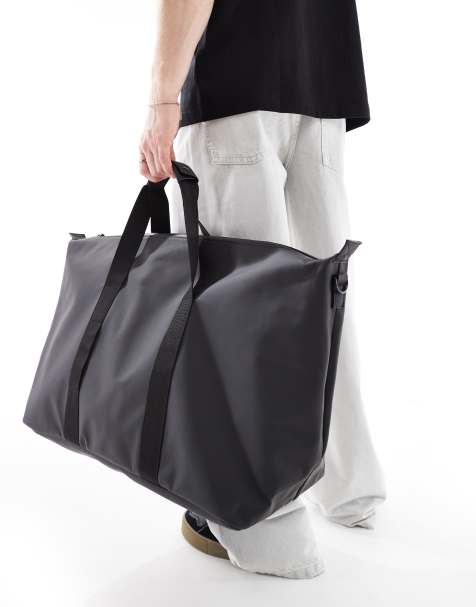 ASOS DESIGN rubberised holdall bag in black - view 1