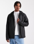 [ASOS DESIGN] ASOS DESIGN rubberised jacket with borg lining in black M BLACK