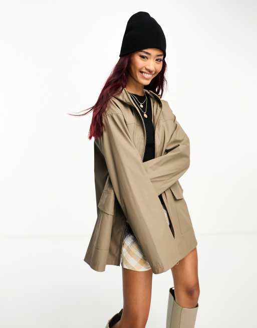 CerbeShops DESIGN rubberised rain coat in mushroom