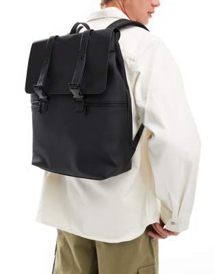 ASOS DESIGN rubberized backpack in black | ASOS