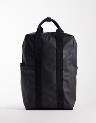 Asos Design Rubberized Backpack In Black