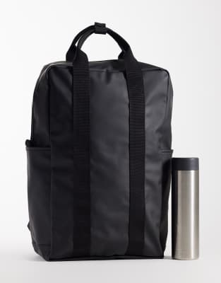 Asos Design Rubberized Backpack In Black