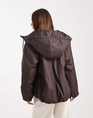 Asos Design Rubberized Puffer Jacket In Green