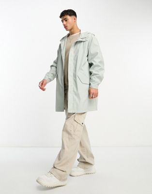 ASOS DESIGN rubberised rain jacket in sage - ASOS Price Checker