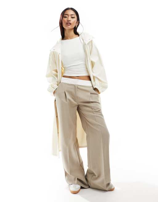 Rayn Wide Leg Trousers in Beige