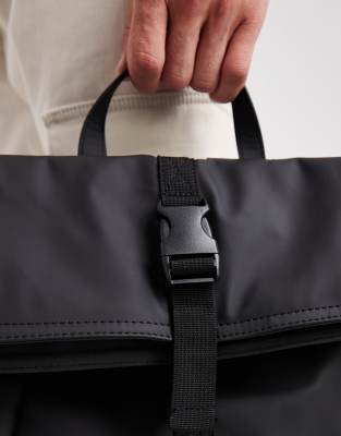 Asos Design Rubberized Roll Top Backpack