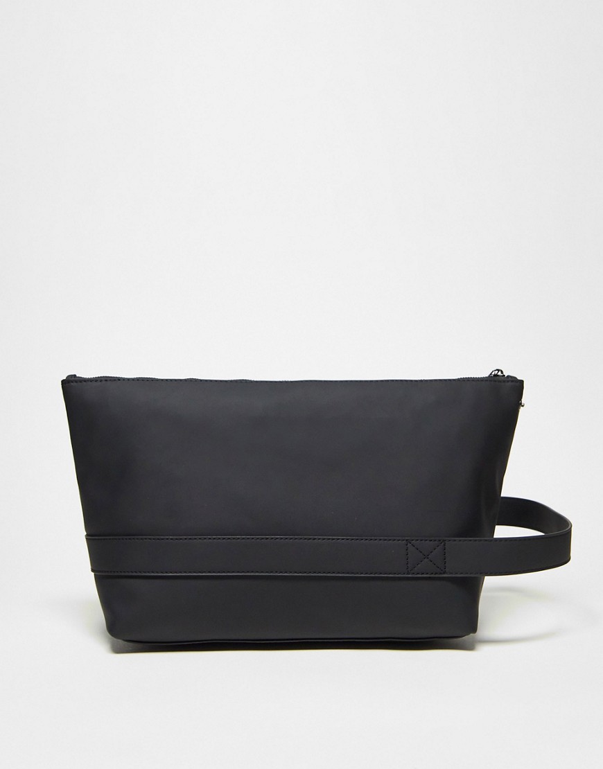 Asos Design Rubberized Washbag In Black
