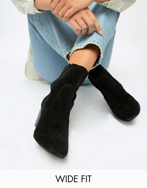 ASOS DESIGN - Rubie - Stivaletti a calza a pianta larga in pelle