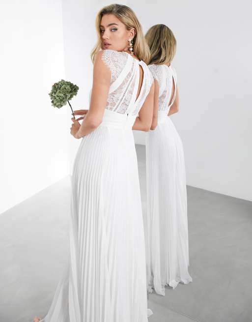 Pleated skirt 2025 wedding dress