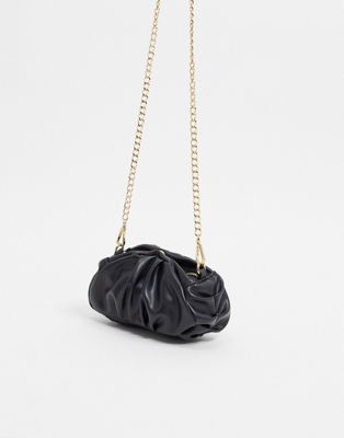 ASOS DESIGN ruched bag in black