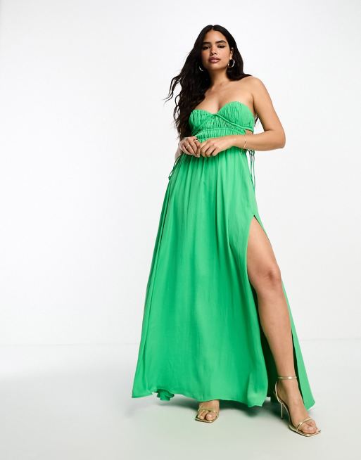 Asos green maxi dress online