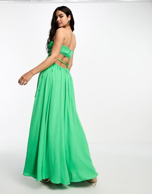 Asos design bandeau crop top maxi prom dress best sale