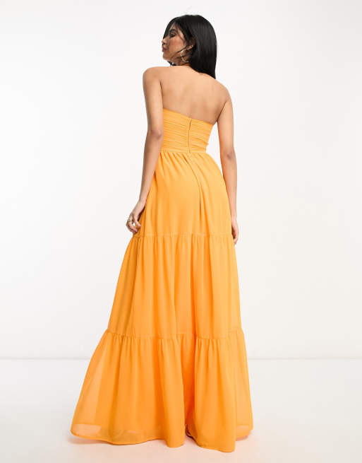 Asos design pleated clearance bodice halter maxi dress