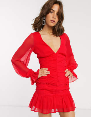 asos red mini dress