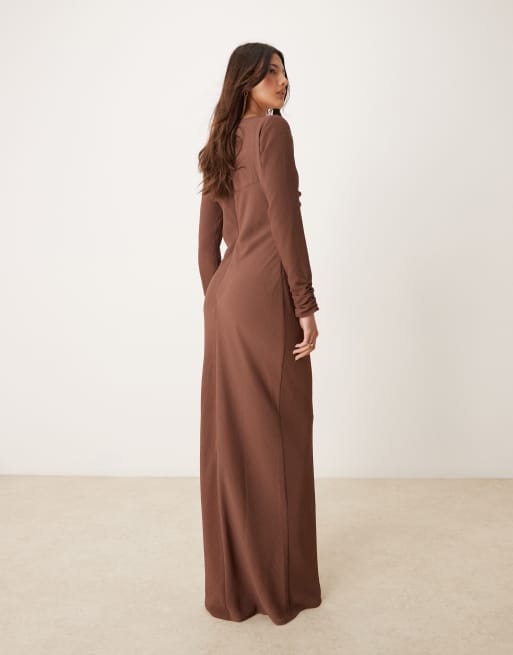 asos ruched maxi dress ASOS DESIGN off-shoulder ruched detail maxi dress in sky blue