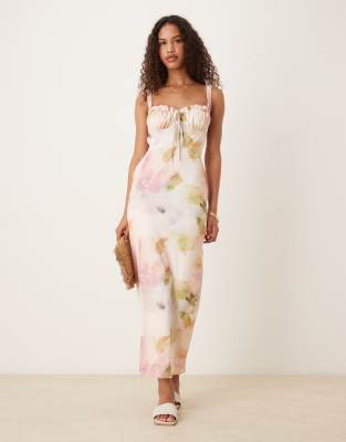 Asos Design Ruched Bust Midi Dress