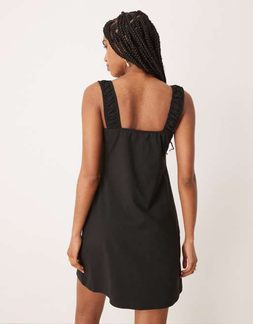 ASOS DESIGN ruched bust mini dress in black