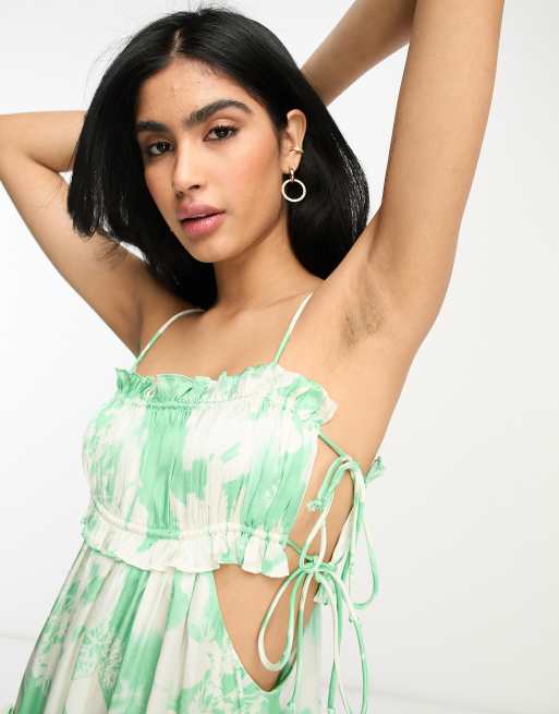 ASOS DESIGN grown on neck mini dress with ruched sides in