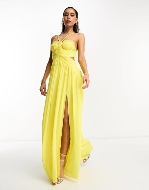 Asos yellow dress maxi online