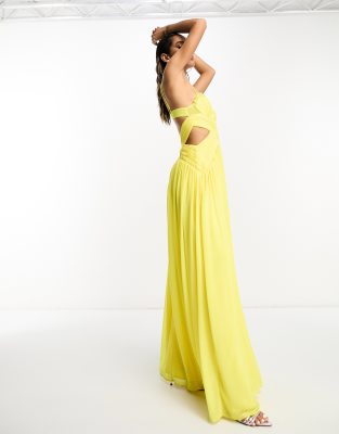 asos yellow skater dress 10 ASOS DESIGN cap sleeve sweetheart neckline skater frill mini dress in lemon