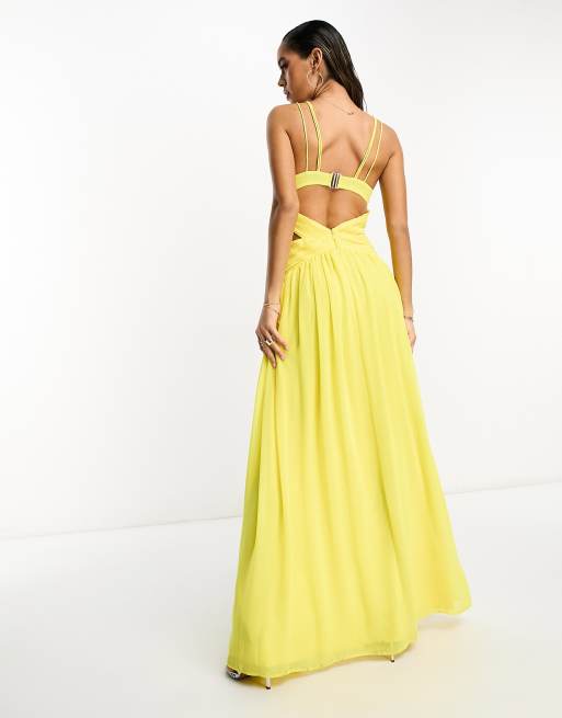 Asos yellow cheap bridesmaid dress