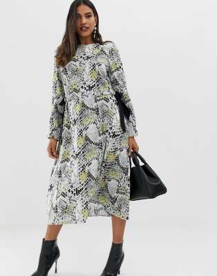 asos snake print midi dress