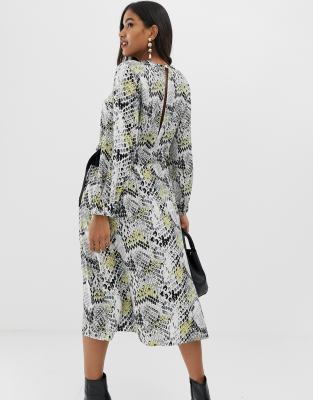 asos snake print midi dress