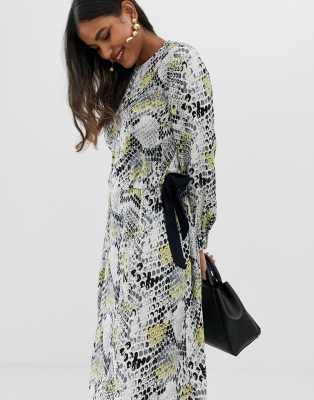 asos snake print midi dress