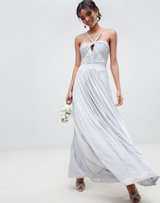 ruched front maxi dress