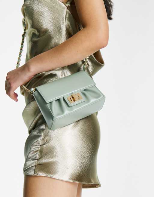 Chain Strap Shoulder Bag - Sage Green