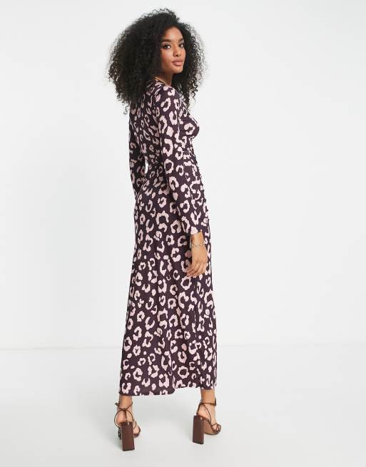 Pink leopard outlet shirt dress