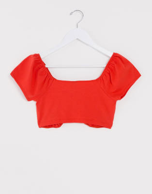asos red crop top