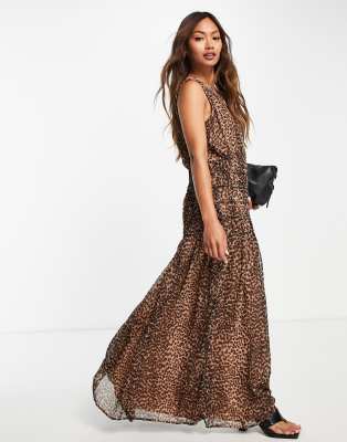 brown mini slip dress