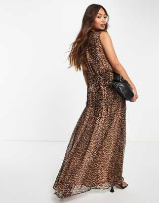 asos leopard print maxi dress