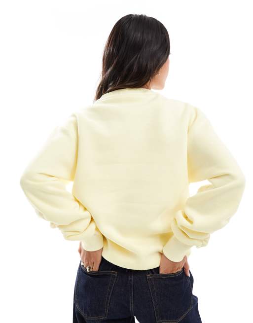 ASOS DESIGN ruched detail sweat in cream, 3 of 4