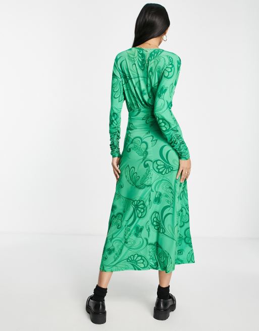 asos paisley maxi dress ASOS Design - Printed Mesh Strappy Maxi Dress - Women - Polyester - M