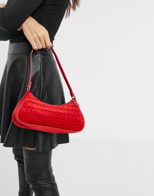 Red Curved Shoulder Bag | New Look