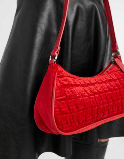 Red Curved Shoulder Bag | New Look