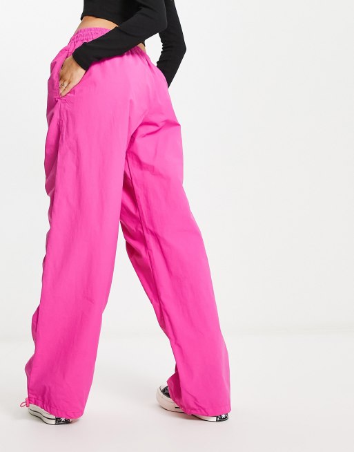 ASOS Parachute Cargo Trousers in Pink for Men