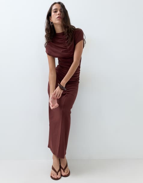 ASOS DESIGN ruched front midi dress - view 1