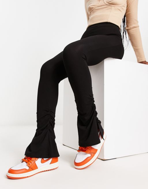 Black Basic Jersey Split Hem Legging