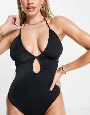 black keyhole swimsuit