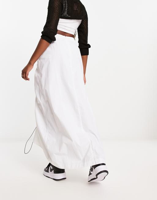 Maxi Cargo Skirt with Ruched Detailing