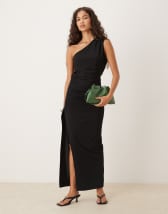 ASOS DESIGN texture mixed woven skirt maxi dress in brown